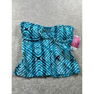 Hula Honey Swimwear Women's Medium Blue Padded Bandeau Top